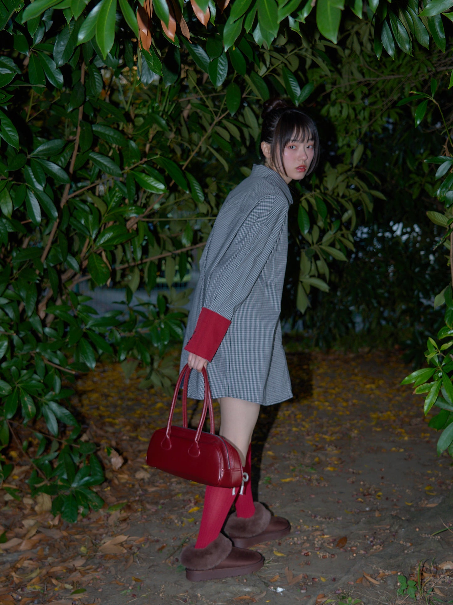 striped big sleeve shirt