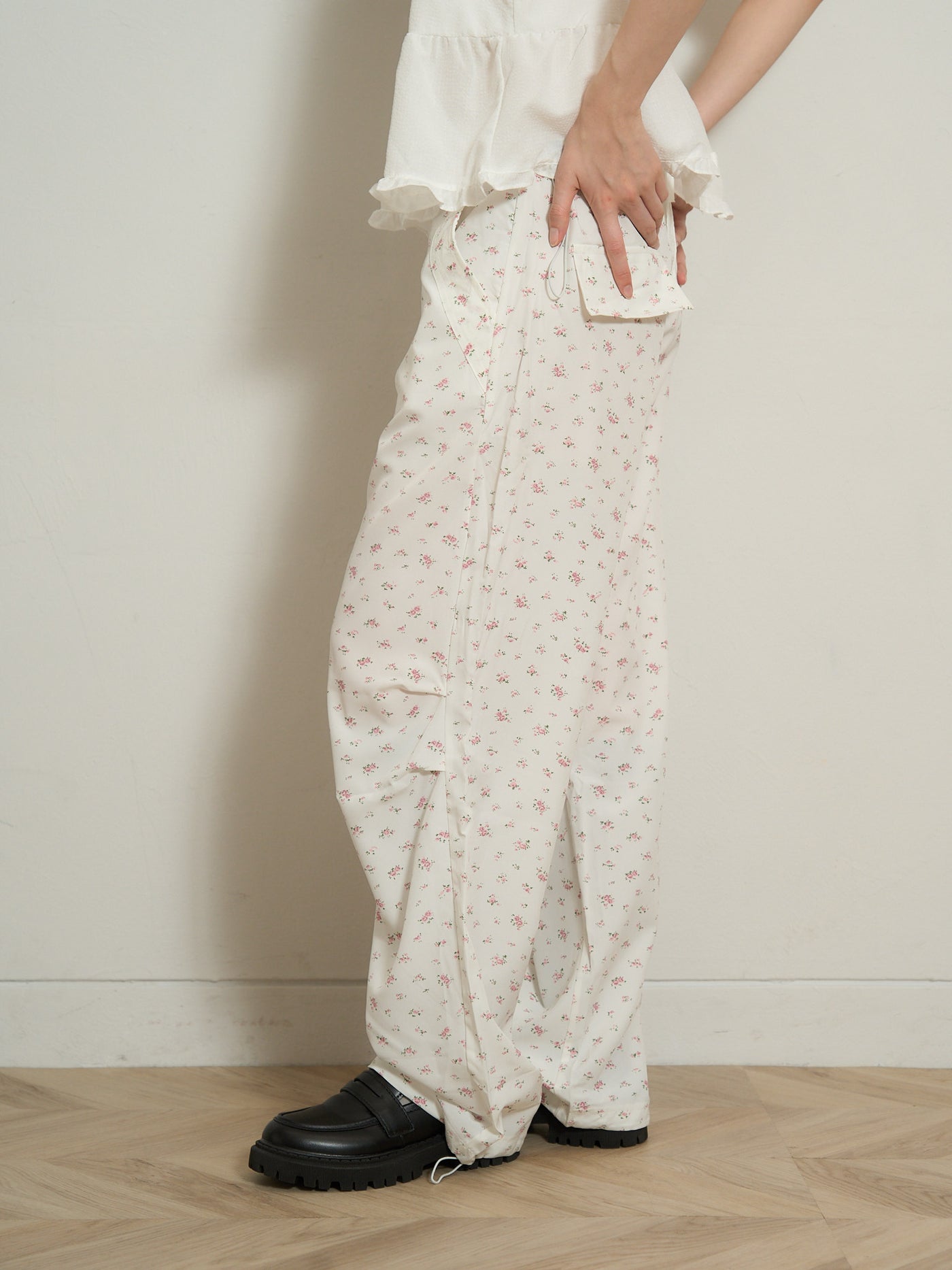 floral wide pants