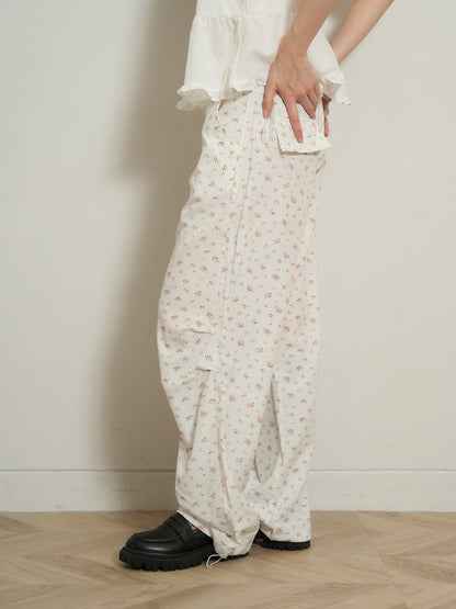 floral wide pants