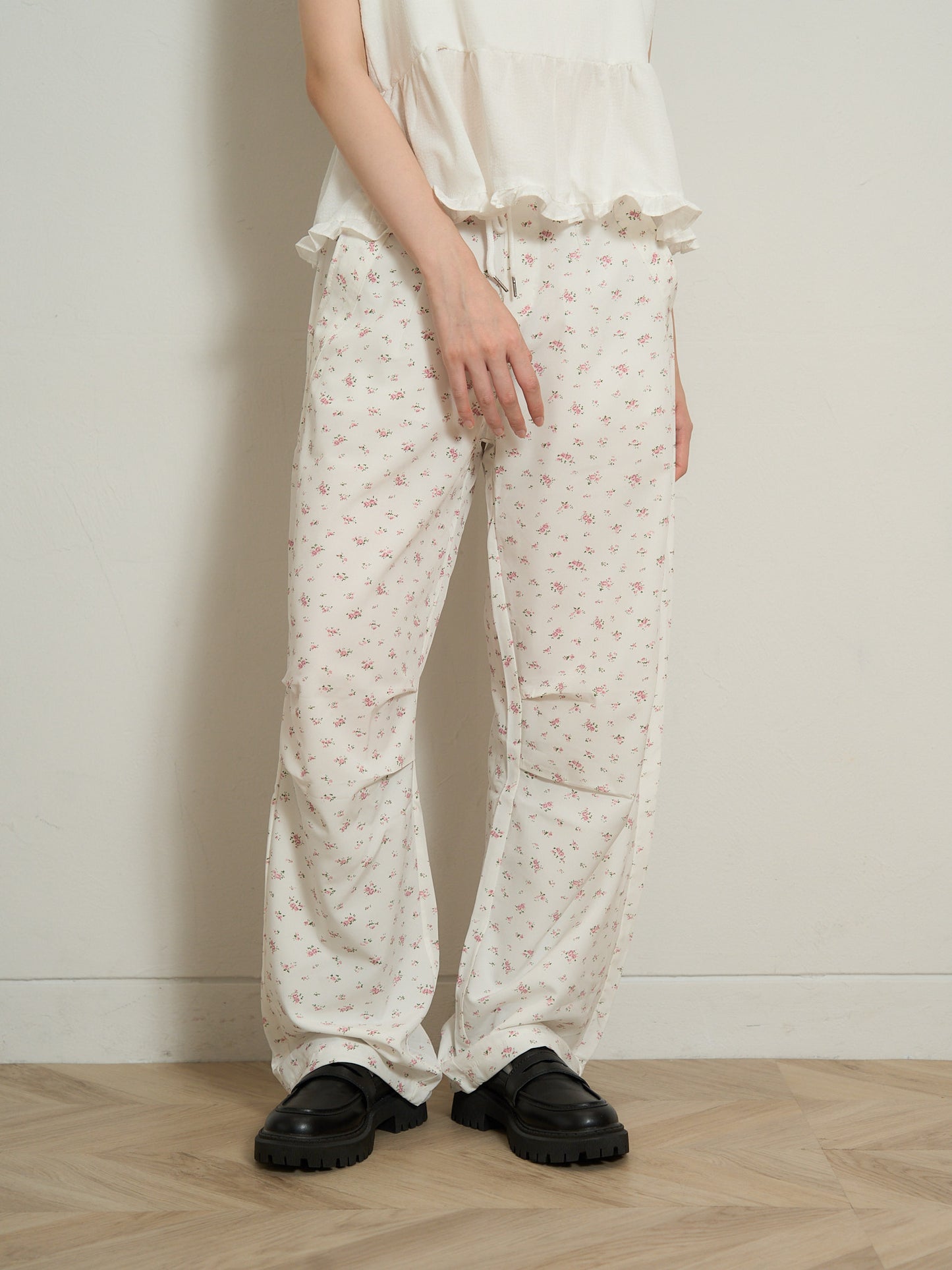 floral wide pants