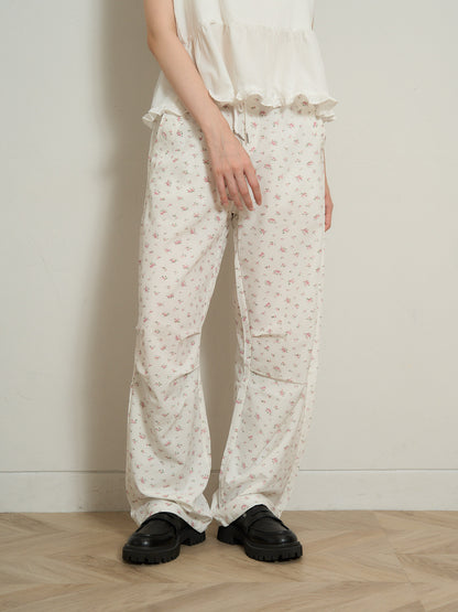 floral wide pants
