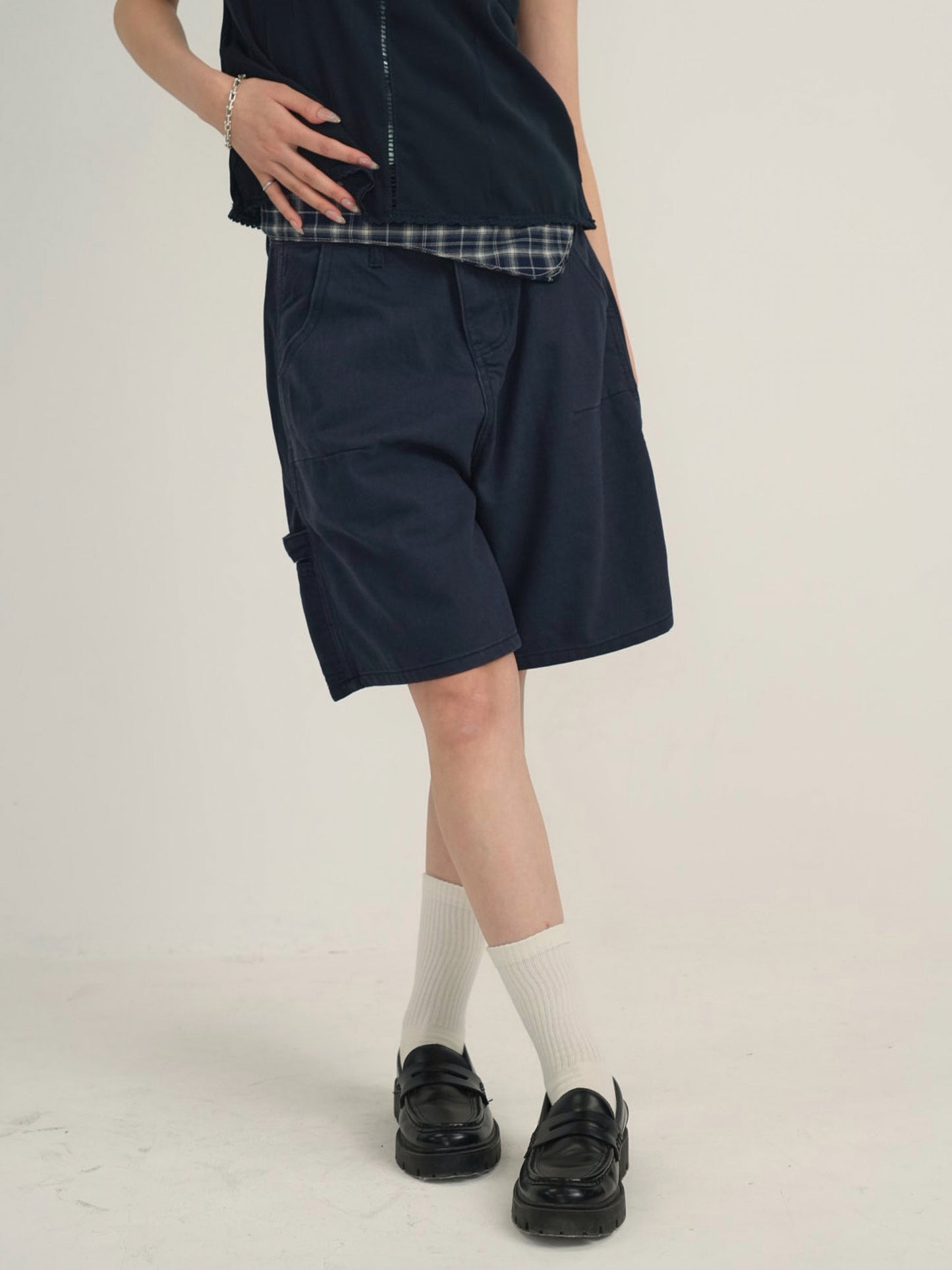 waist check cargo half pants