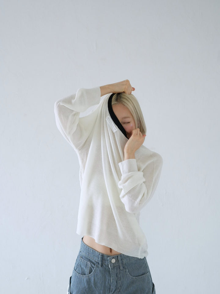 【 10月上旬発送予定 】contrast trim rib knit top