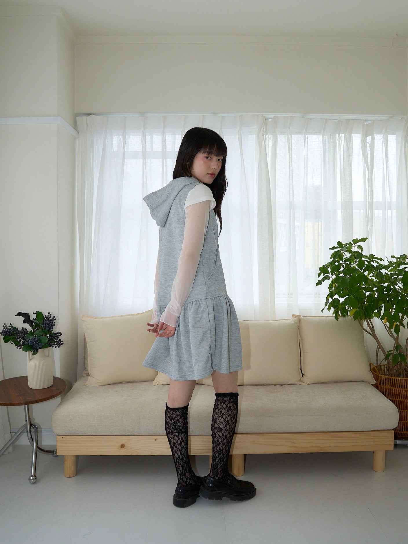 frill hem mini one piece