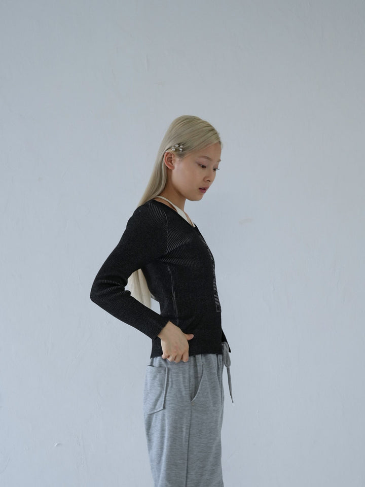 【 10月上旬発送予定 】layered rib knit top