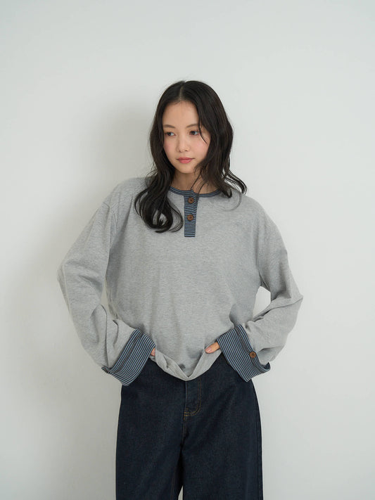 border henley long sleeve tee