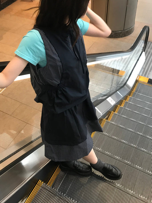 check vest & skirt set