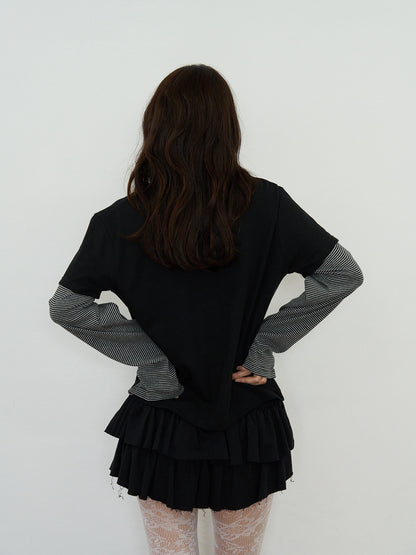 star border layered long sleeve tee