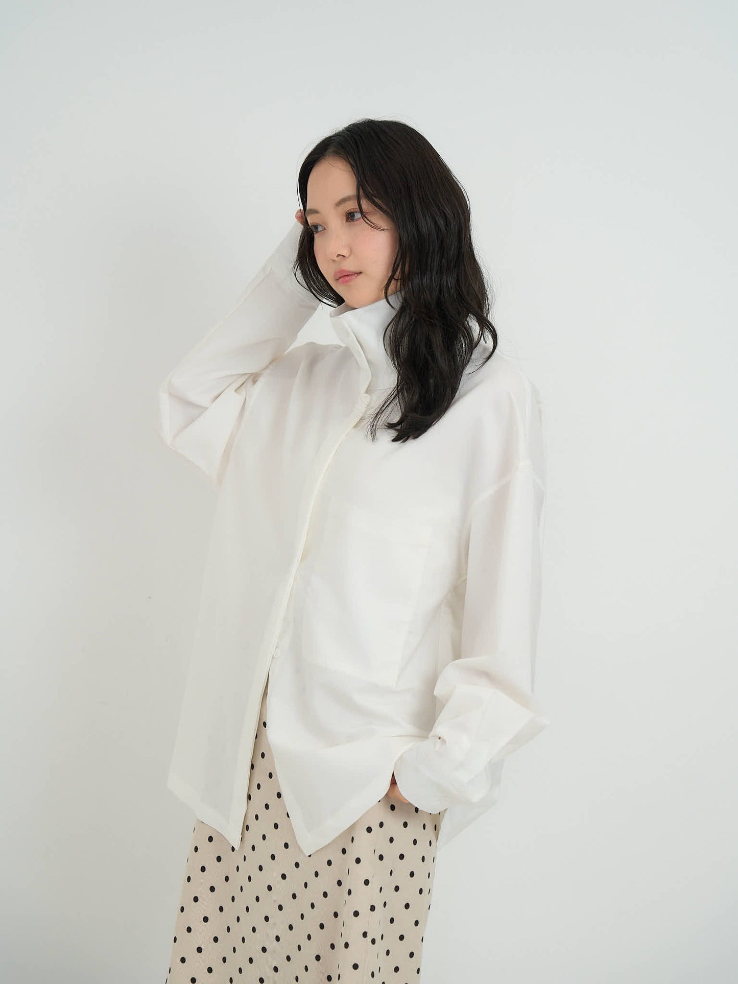 stand collar oversize shirt