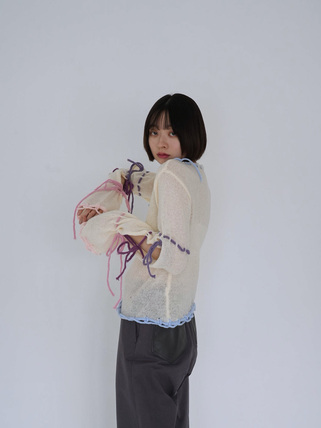 ribbon detail knit top