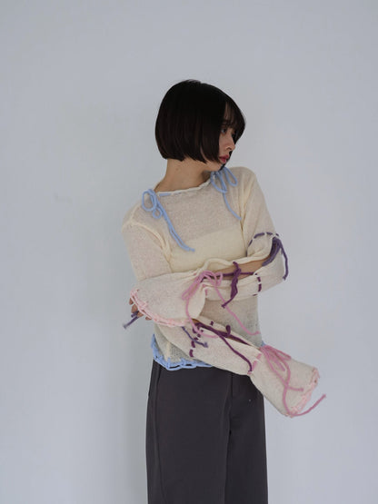 ribbon detail knit top