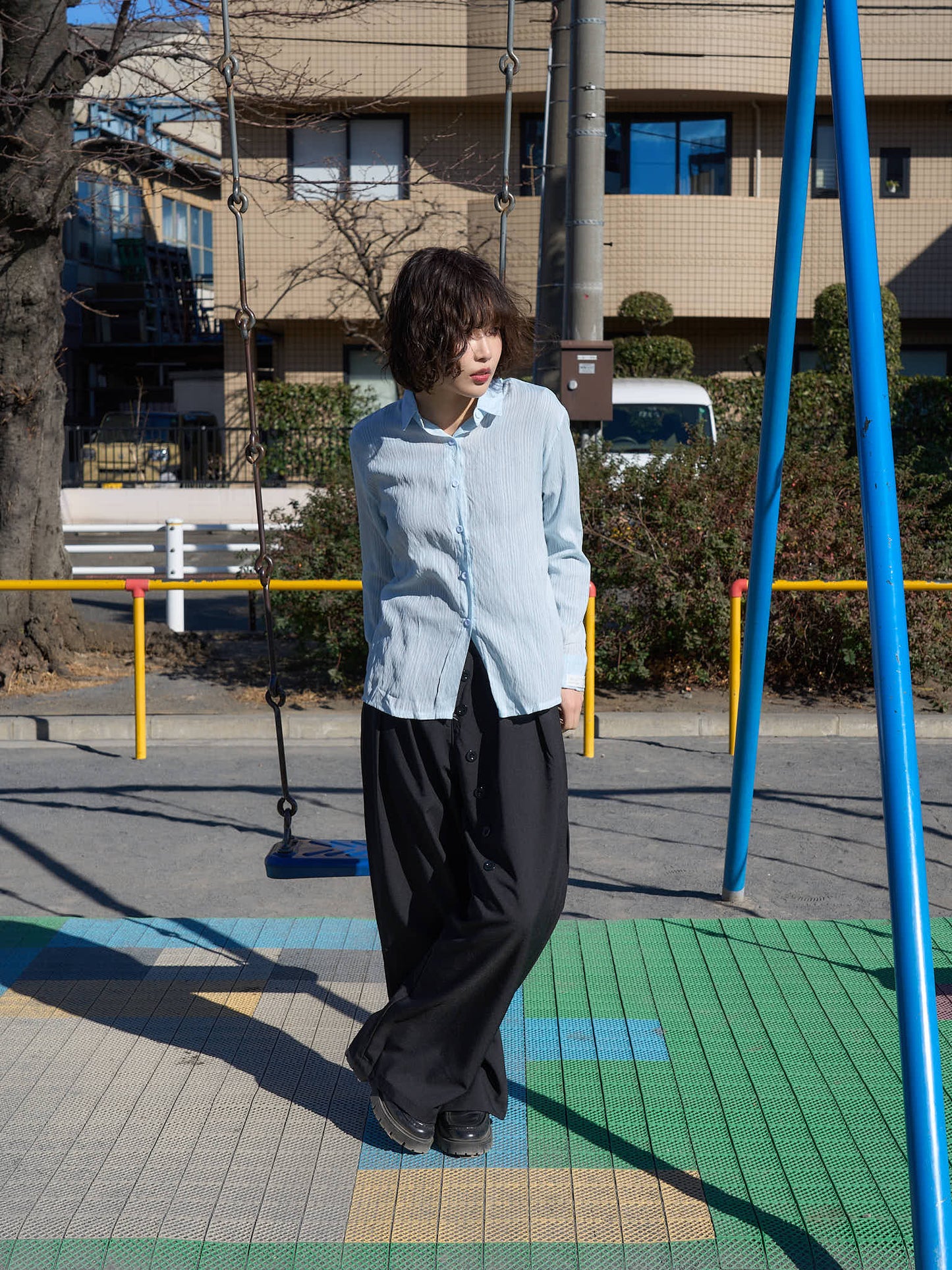 アシンメトリー ワイドパンツ 大人カジュアル レディース Uenui