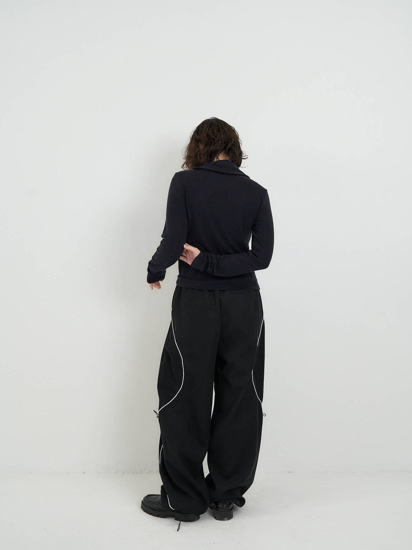 stitch line wide pants