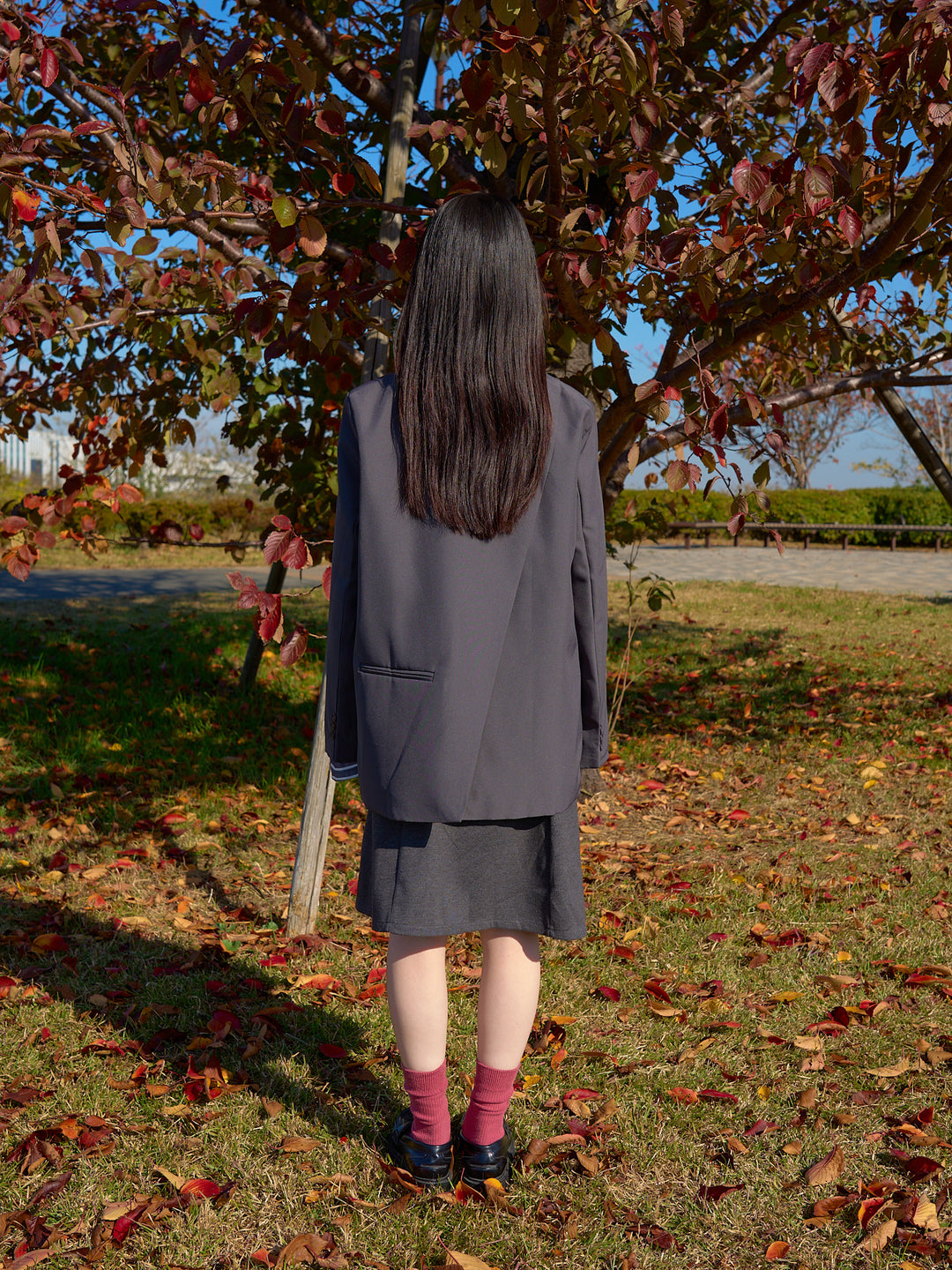 diagonal back slit jacket