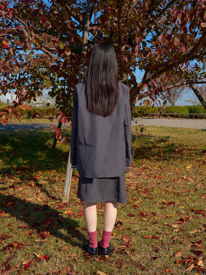 diagonal back slit jacket