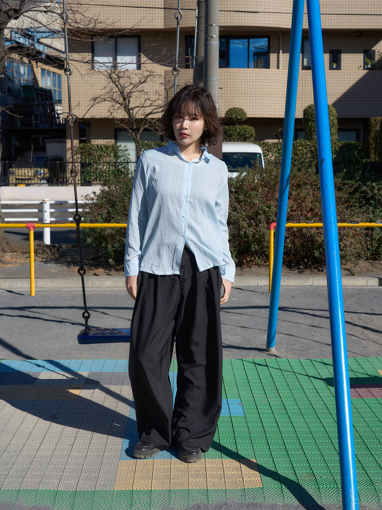 アシンメトリー ワイドパンツ 大人カジュアル レディース Uenui