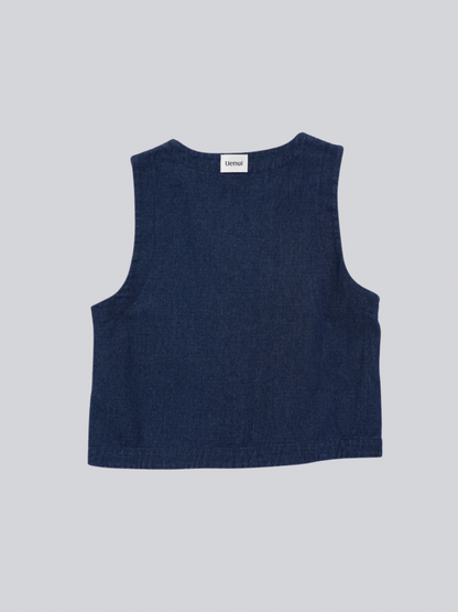 denim button casual vest