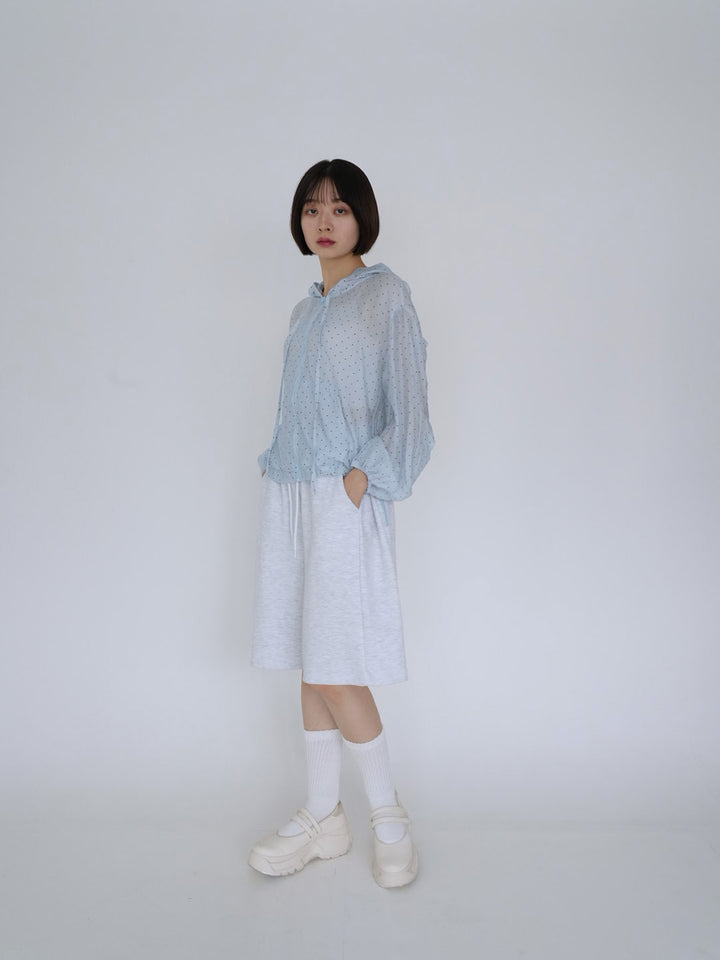 【8月26日発送予定】frill sheer hoodie