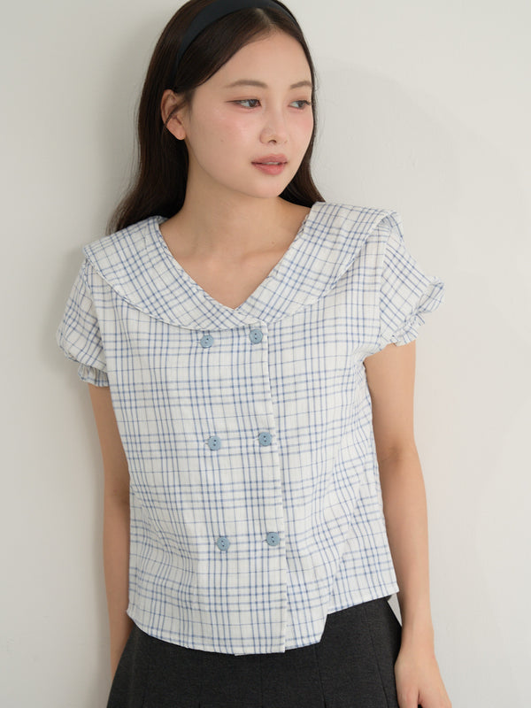 check sailor blouse