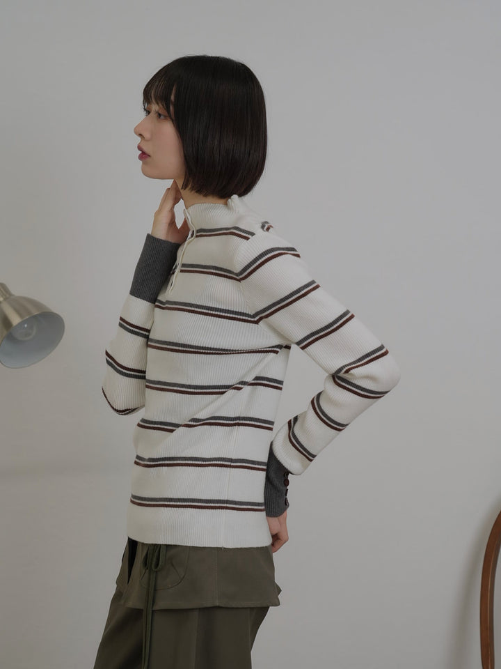 border rib knit  top