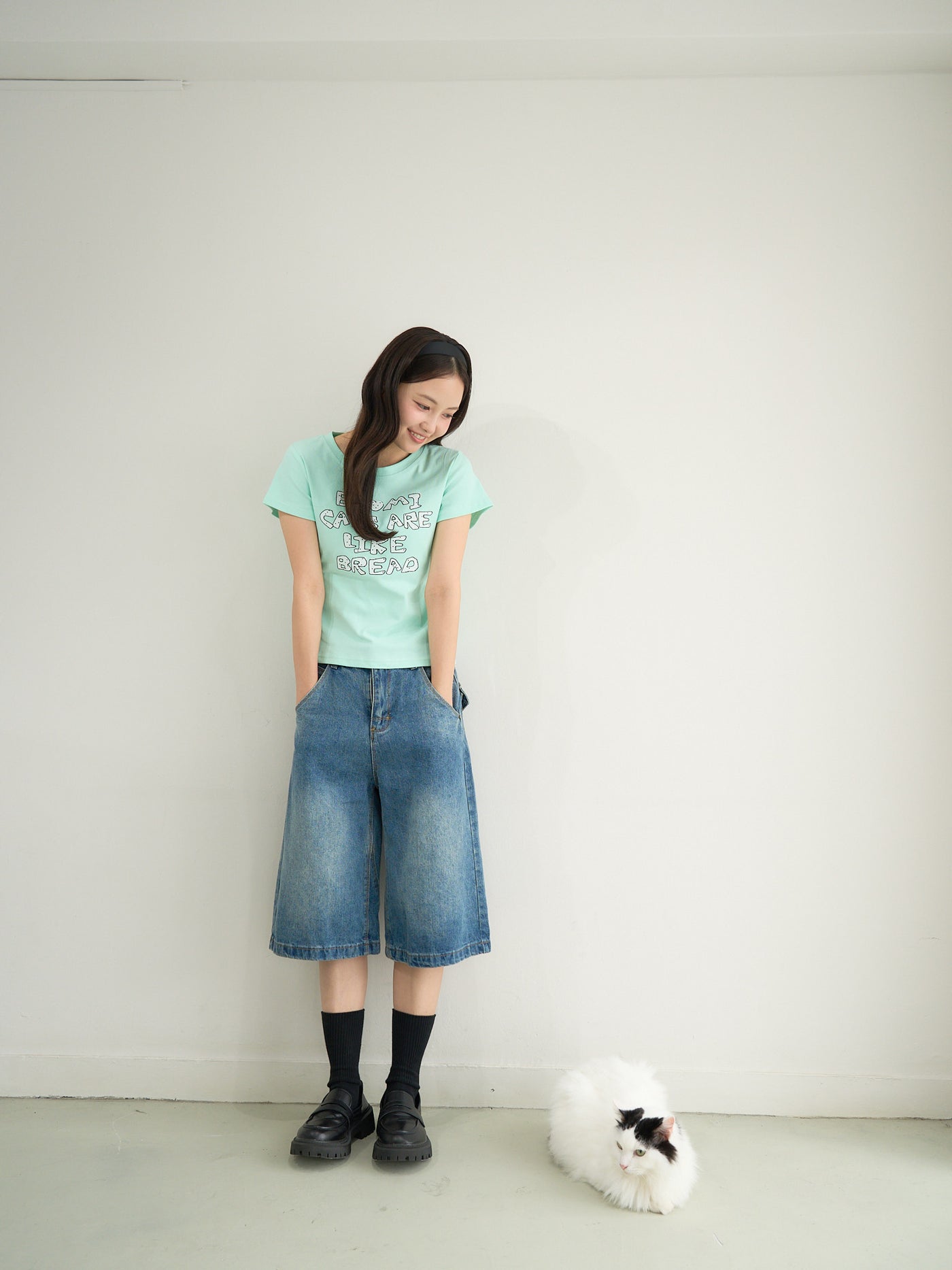 denim bermuda pants