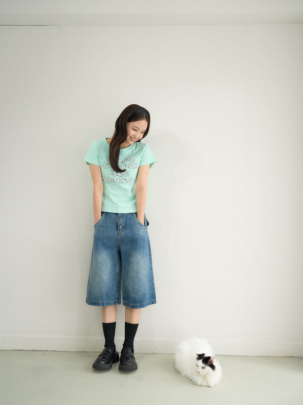 denim bermuda pants
