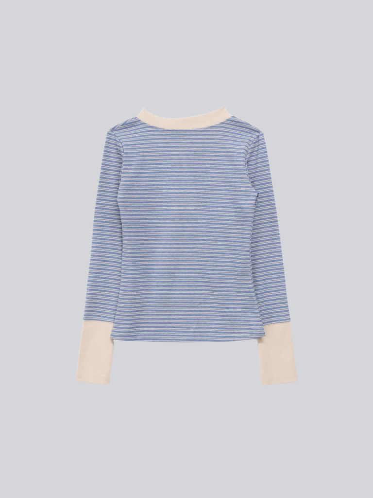 layered striped henley top