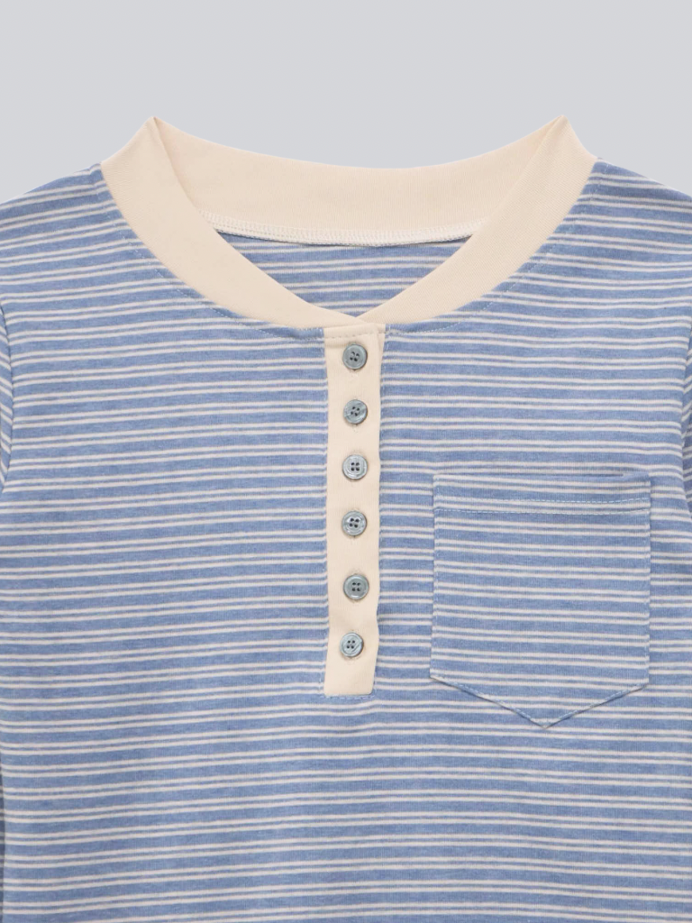 layered striped henley top