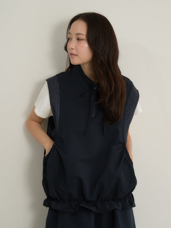 check vest & skirt set
