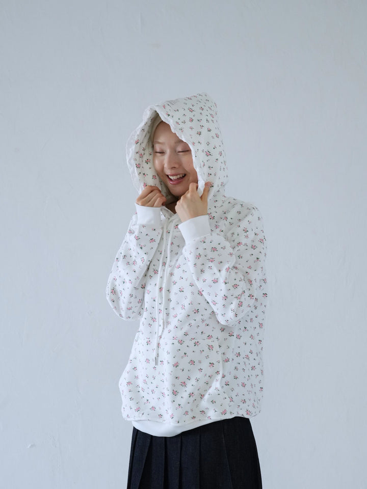 【 10月上旬発送予定 】tiny floral frill hoodie