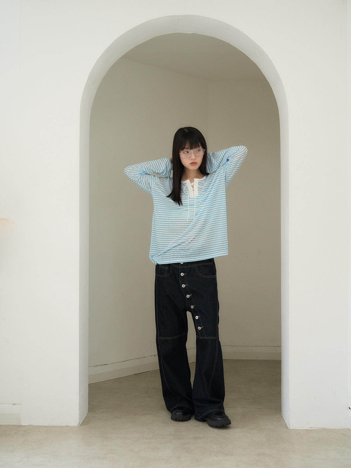 french border long sleeve knit