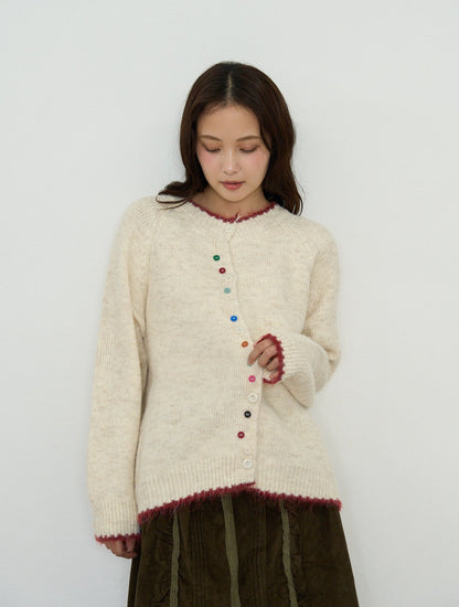 color button knit cardigan