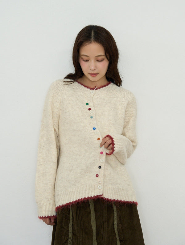 color button knit cardigan