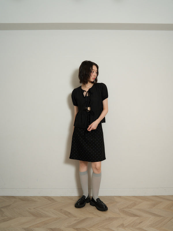 ribbon flare blouse