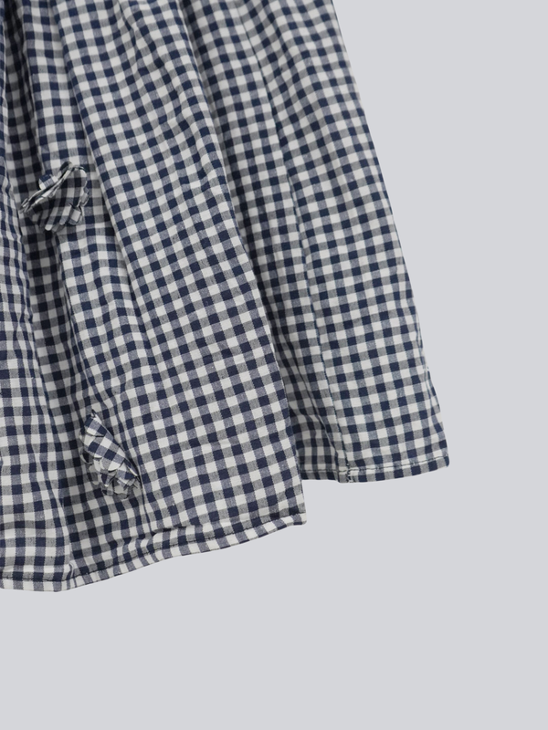 navy check skirt