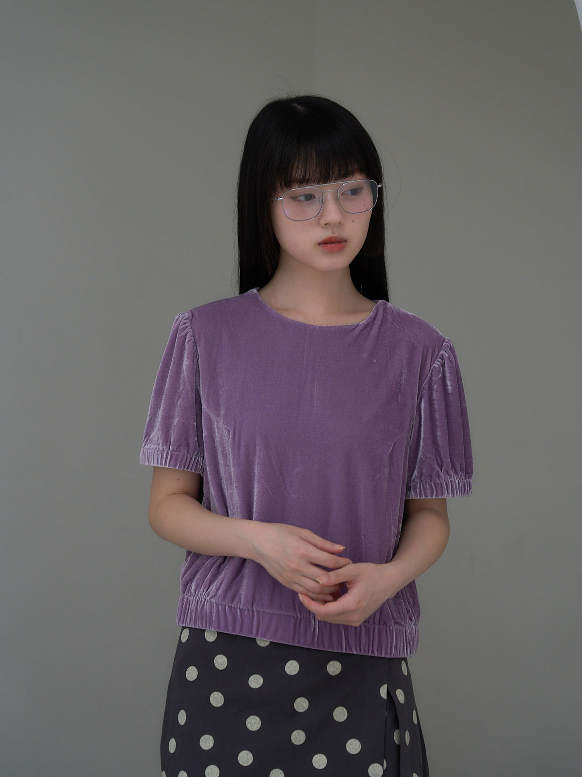 velour puff sleeve top