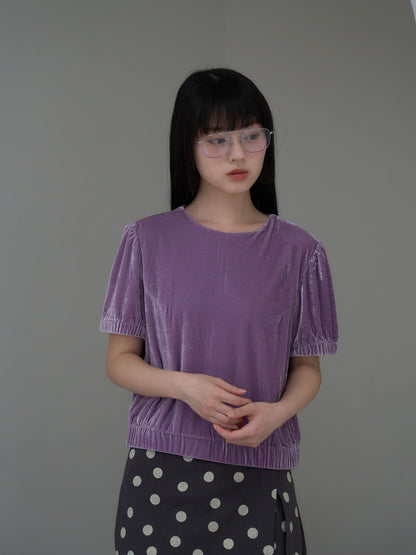 velour puff sleeve top