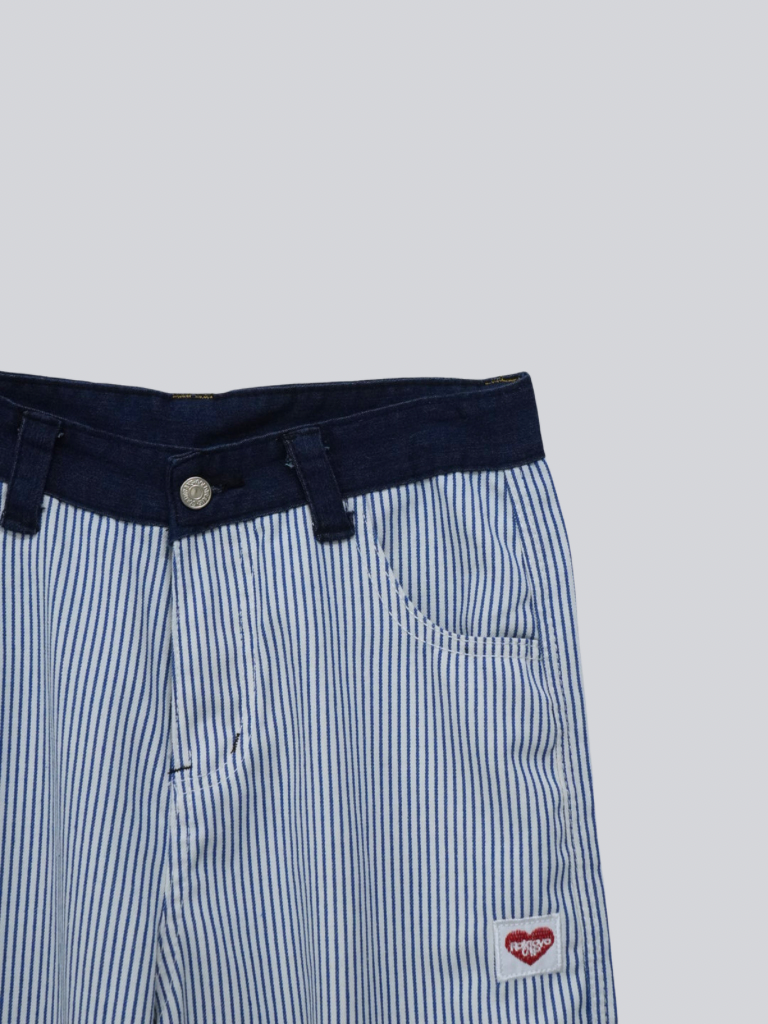 stripe wide loose pants