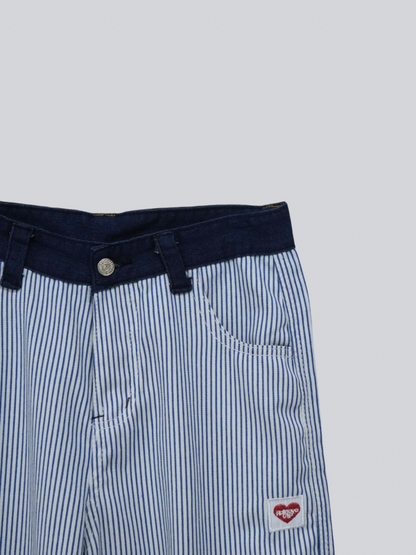 stripe wide loose pants