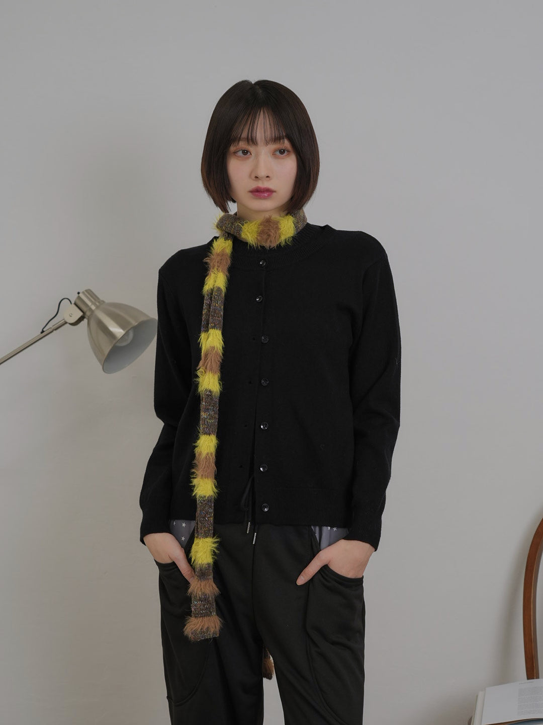 furry stripe knit muffler【 1/15 発売 】
