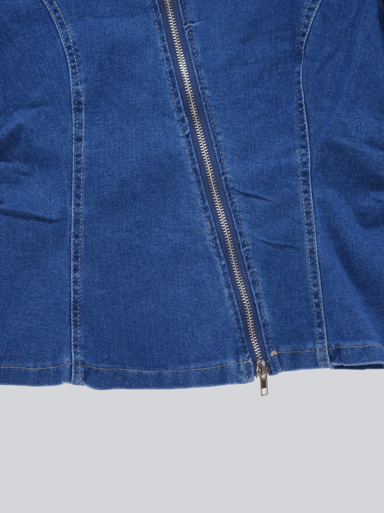 zip denim top