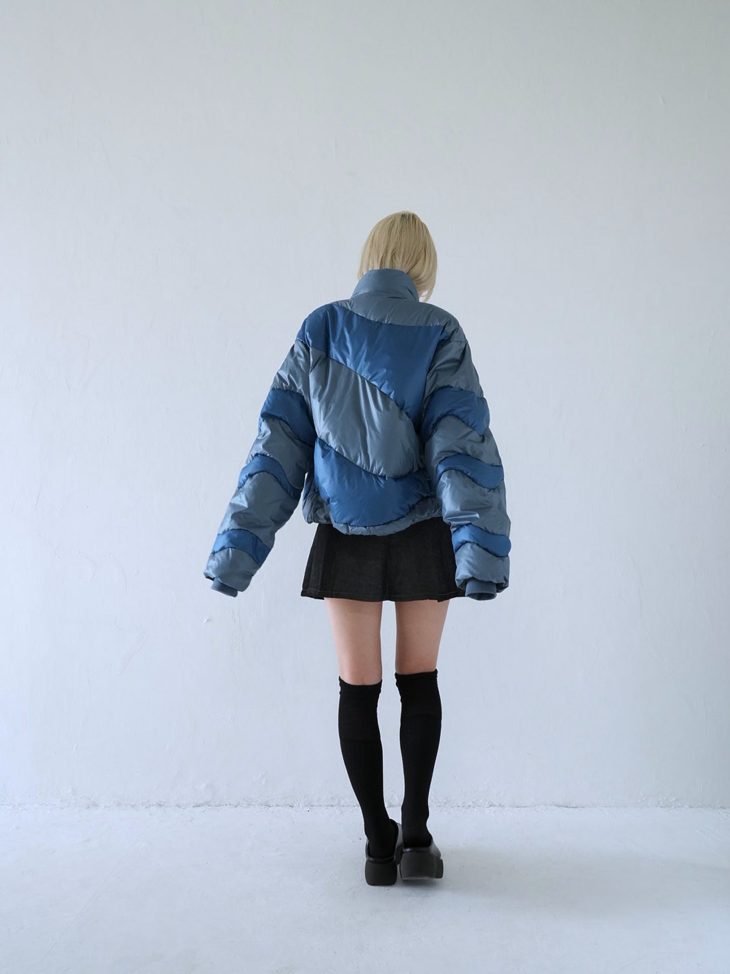 wave bicolor down jacket