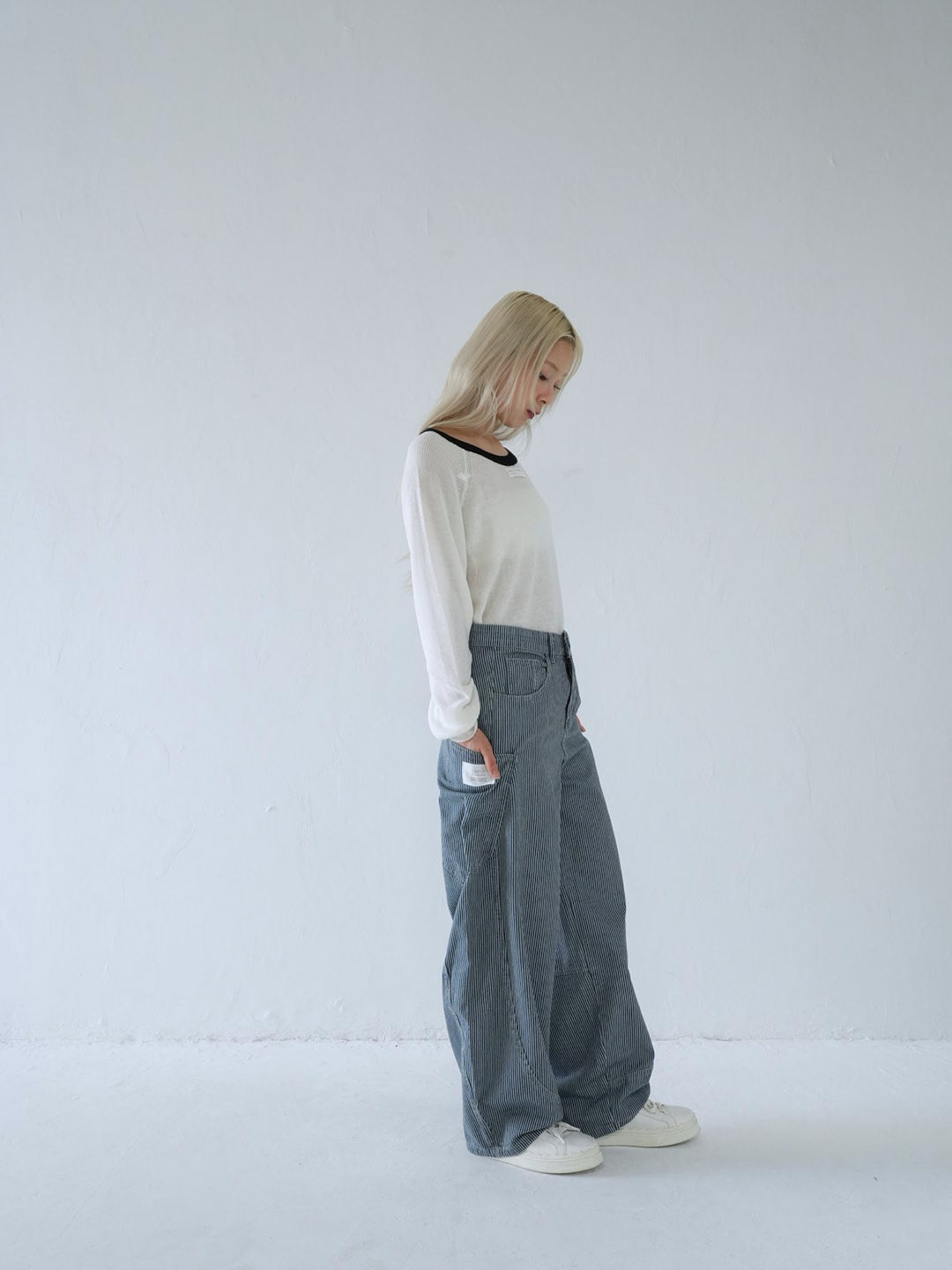 【 10月上旬発送予定 】hickory stripe wide pants