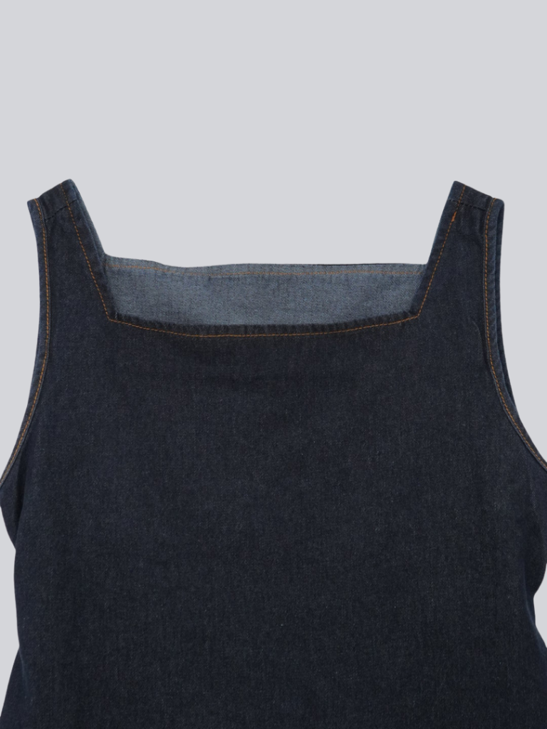 square neck denim top