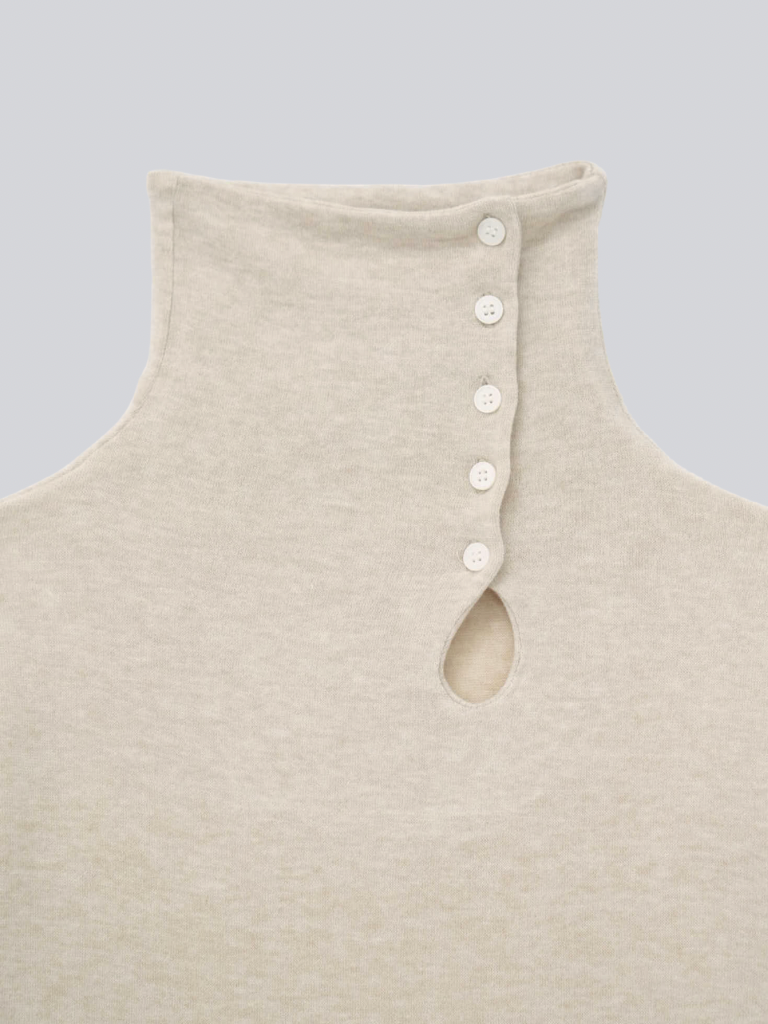 button high neck knit