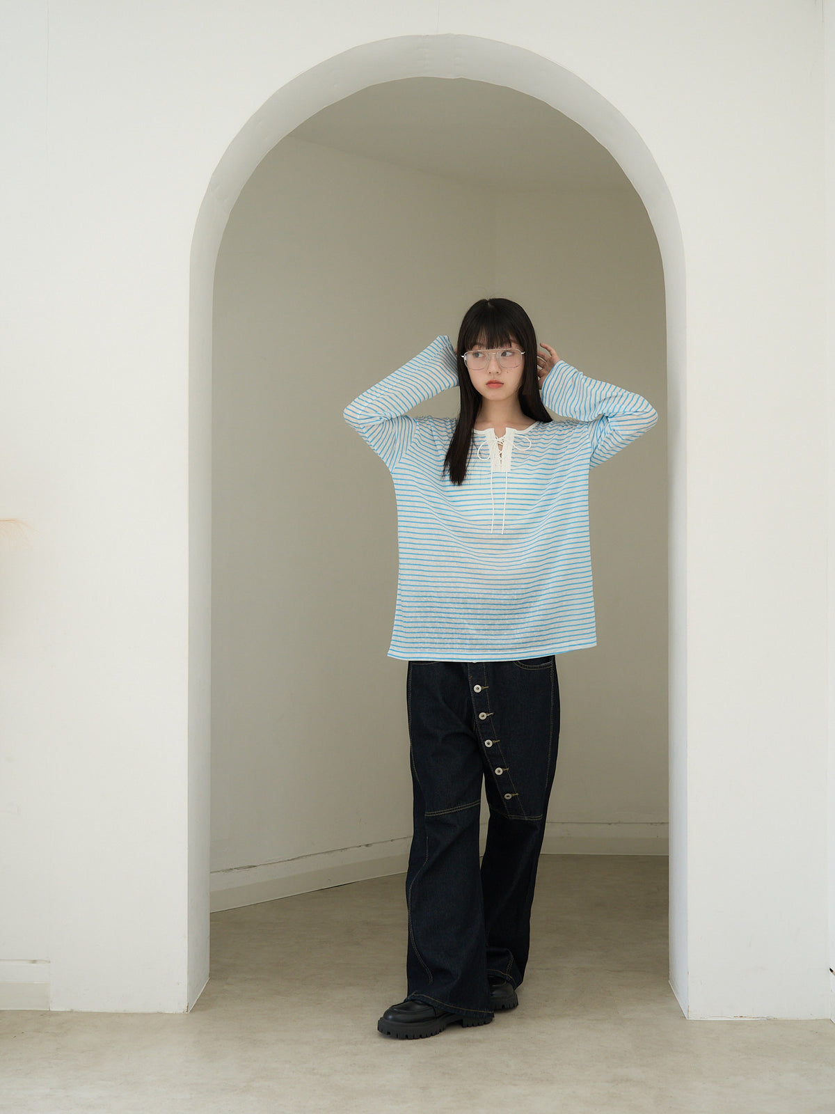 french border long sleeve knit