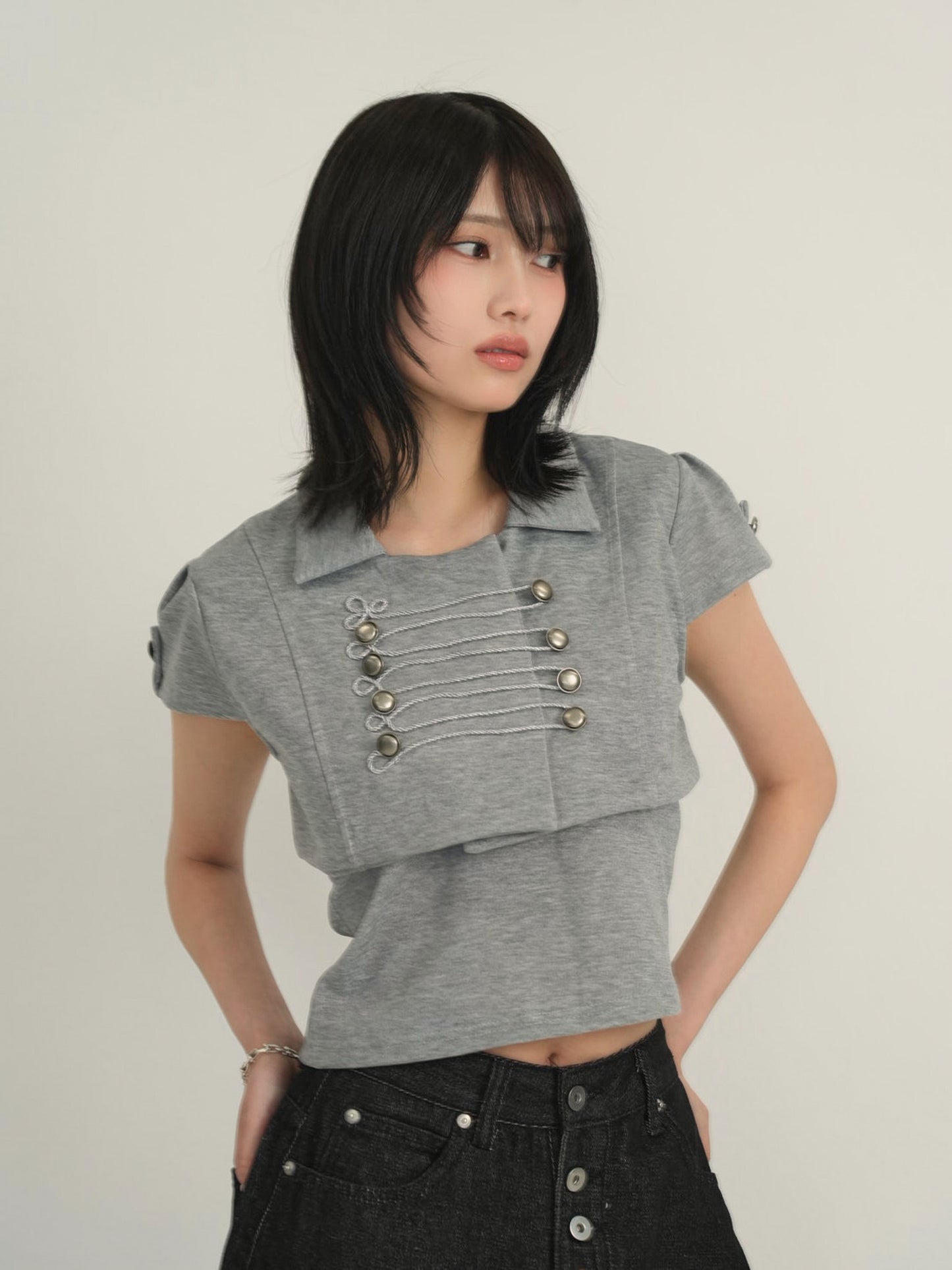 double button short jacket