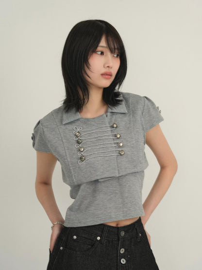 double button short jacket