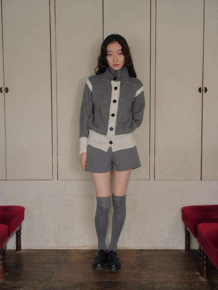 color block knit cardigan