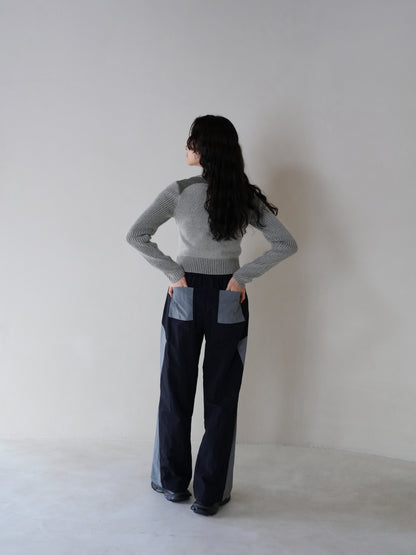 bicolor nylon pants